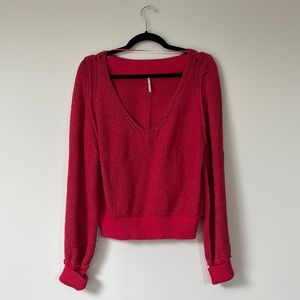 Pink and Free People Cropped Sweater Size Small